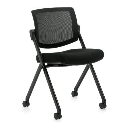 Gec Offices To Go Mesh Back Flip-Seat Nesting Chair - Armless - Black OTG11341B